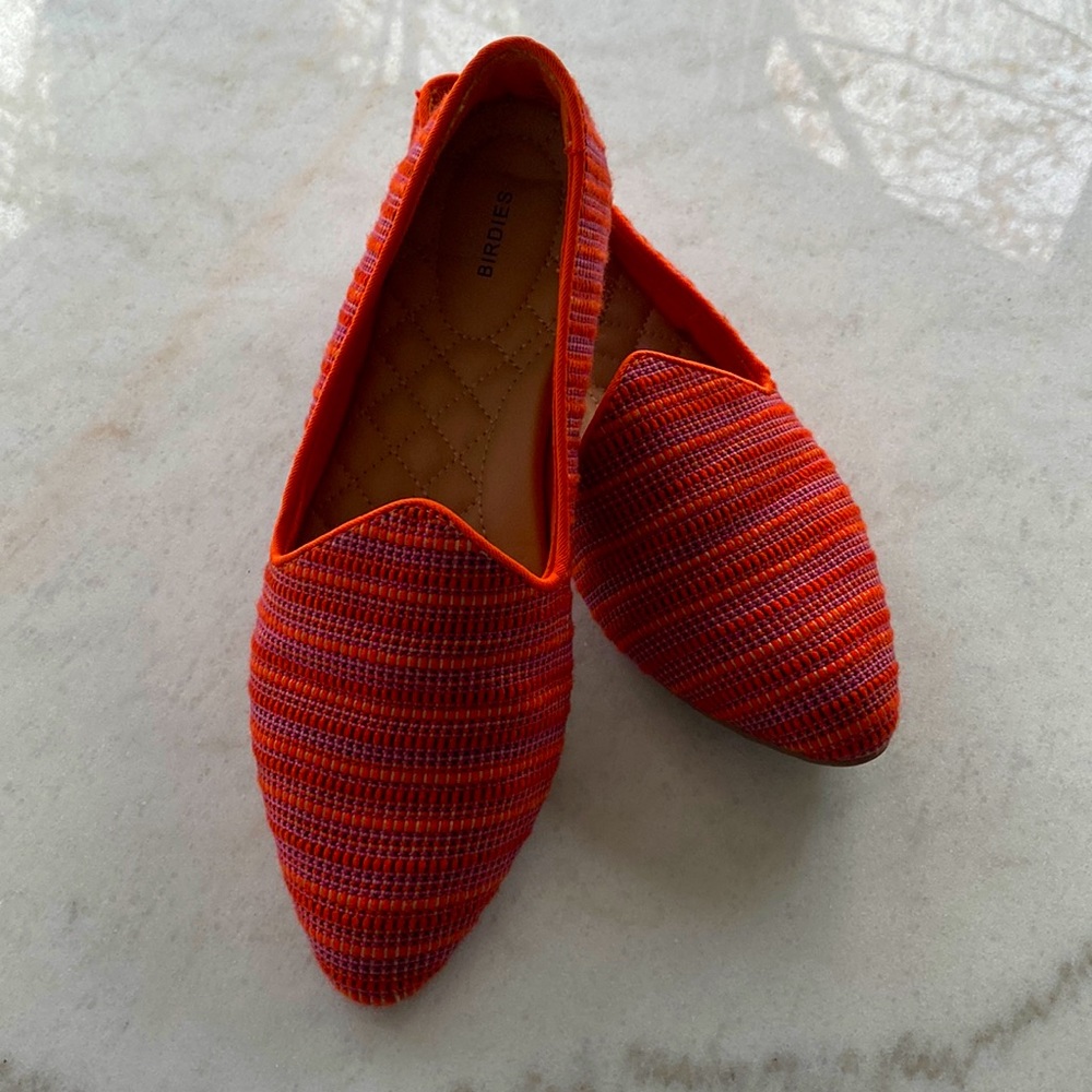 Beautiful Birdies Orange Heron Flats - size 5.5